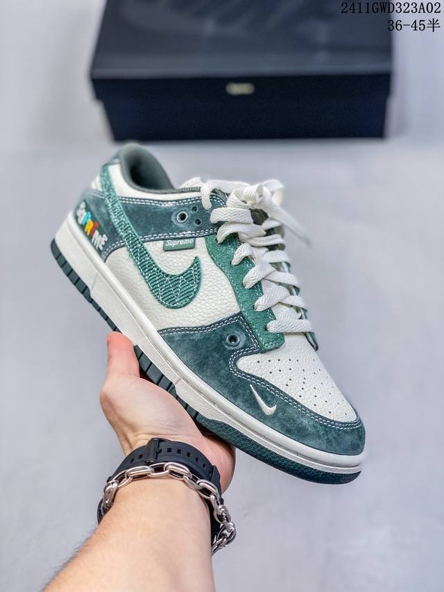 海外爆款限量发售！公司级 Nike SB Dunk Low“斯图西联名 绑带米白藏蓝勾” 周年高端定制 低帮休闲板鞋 定制鞋盒 大厂纯原品质出货 超高清洁度 皮