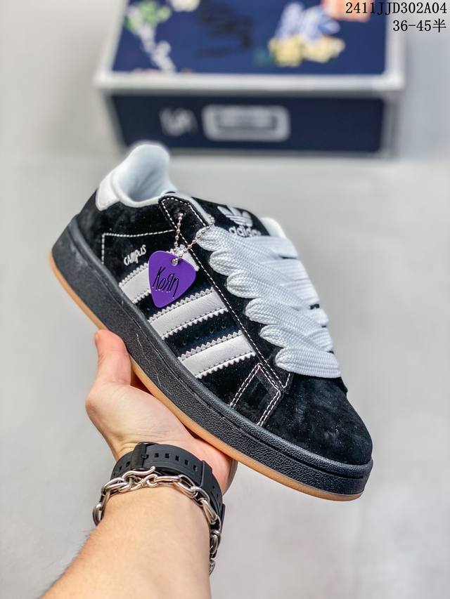 定制球鞋 adidas originals CAMPUS 爱意蔓延 黑粉 HQ8708 尺码：36-45半 编码：11JJD302A04