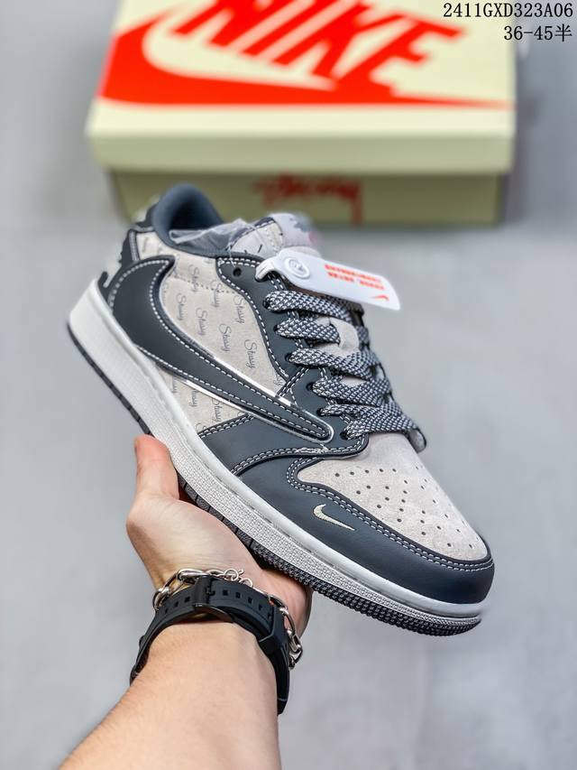 海外爆款限量发售！公司级 Nike SB Dunk Low“斯图西联名 白刺绣黑勾” 周年高端定制 低帮休闲板鞋 定制鞋盒 大厂纯原品质出货 超高清洁度 皮料切