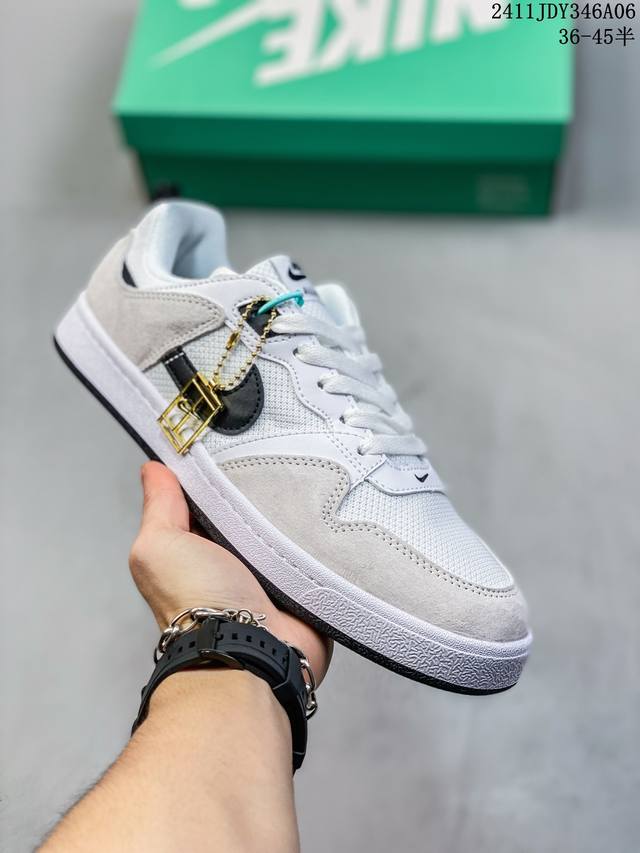 真标耐克 Nike SB Alleyoop 缓震运动休闲滑板鞋 货号:CJ0882-100 尺码:36 36.5 37.5 38 38.5 39 40 40.5