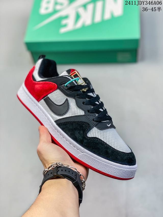 真标耐克 Nike SB Alleyoop 缓震运动休闲滑板鞋 货号:CJ0882-100 尺码:36 36.5 37.5 38 38.5 39 40 40.5