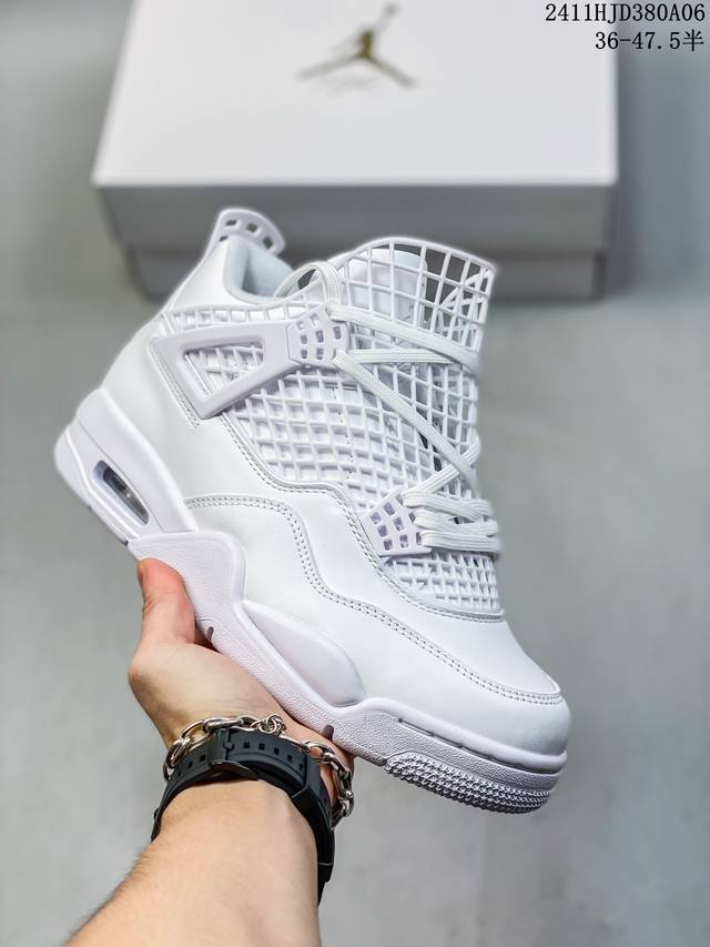 纯原版本！Air Jordan 4 Retro OG Cement AJ4 乔4 复古休闲运动篮球鞋 正确鞋舌立体高频 原厂数据 2024最新原厂底模 原厂纸板