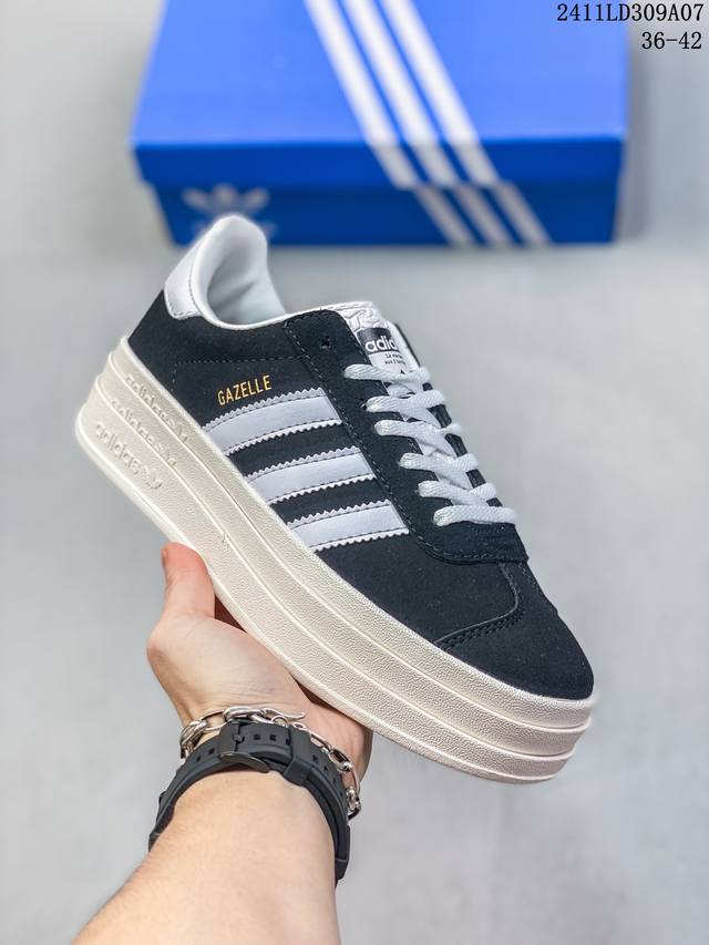 真标阿迪达斯Adidas Gazelle Bold W低帮复古百搭休闲运动板鞋 货号:IE0429 尺码:36 36.5 37 38 38.5 39 40 40