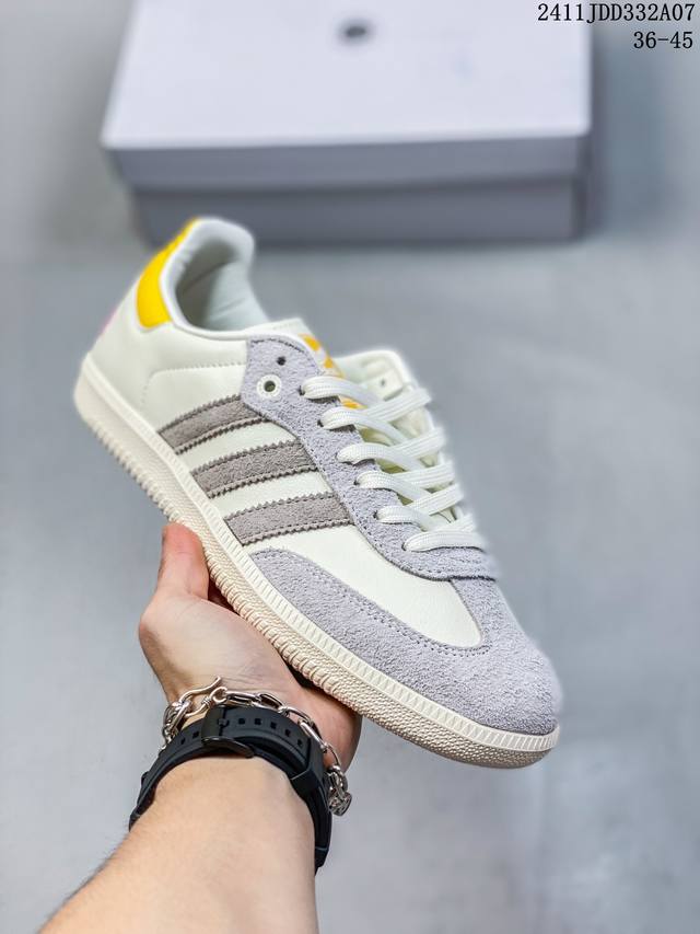 阿迪达斯三叶草Adidas Originals Samba Kasina 桑巴舞系列绅士德训足球风百搭低帮休闲运动板鞋 货号:IE0169 尺码:36 -45