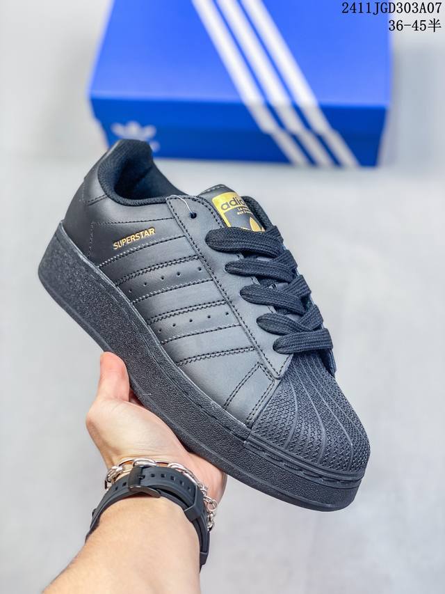 adidas originals Superstar XLG 黑色 低帮板鞋 IG9777 尺码：36-45半 编码：11JGD303A07