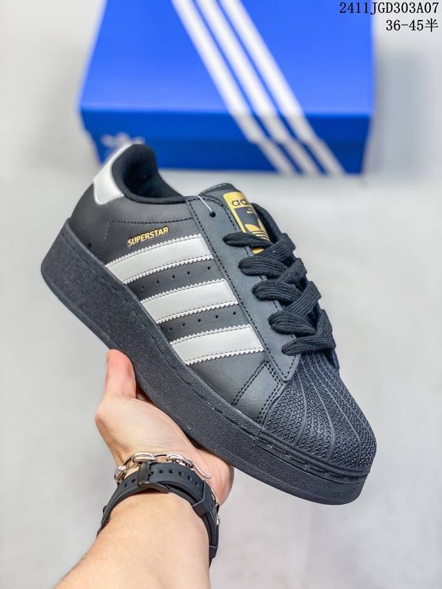 adidas originals Superstar XLG 黑色 低帮板鞋 IG9777 尺码：36-45半 编码：11JGD303A07