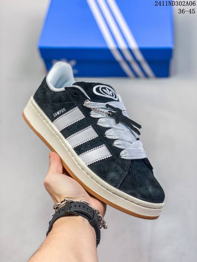 Adidas 阿迪达斯 Campus Bold 00S 三叶草校园休闲板鞋 QC标 经典白搭情侣板鞋 官方货号：ID2077 尺码：35 36 36.5 37.