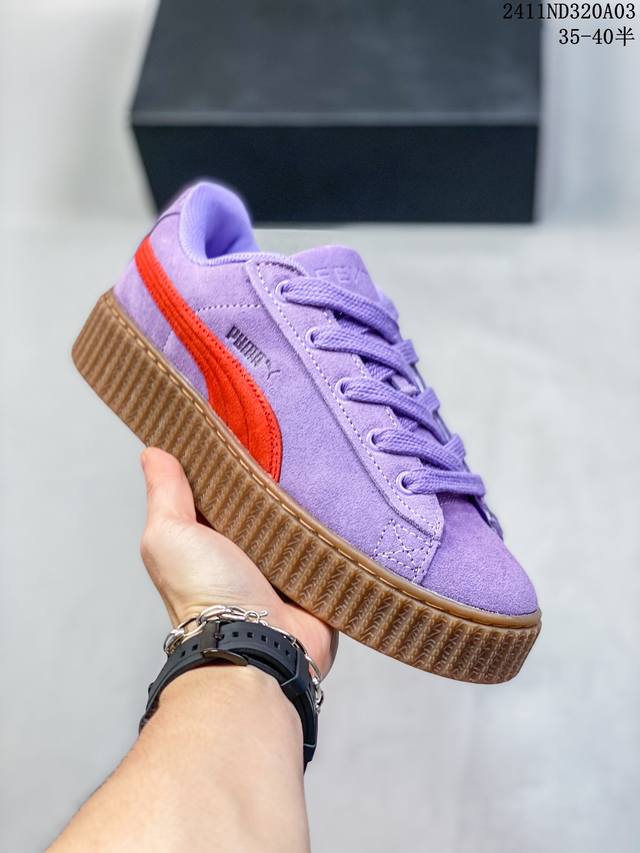 双十一原盒特价 FENTY x PUMA 生胶黑白 经典回归 彪马低帮休闲板鞋 蕾哈娜 Rihanna 与PUMA 这波合作，推出了全新的FENTY × PUM