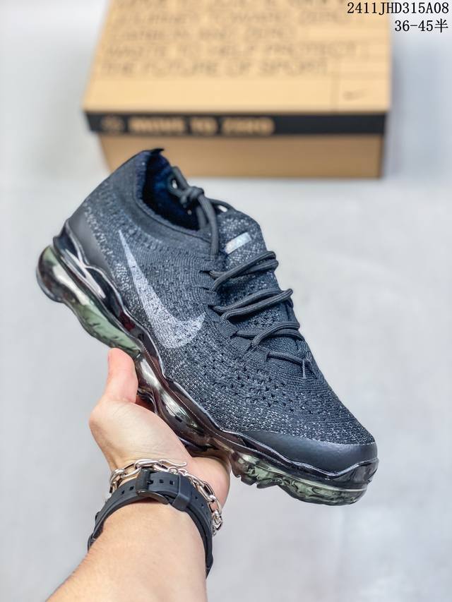 Nike Air Vapor max Fly knit Oreo 防滑跑步鞋 微翘式鞋头设计,响应灵活。采用经典鞋型,融入全新细节点缀,整体简约且富有质感。鞋底