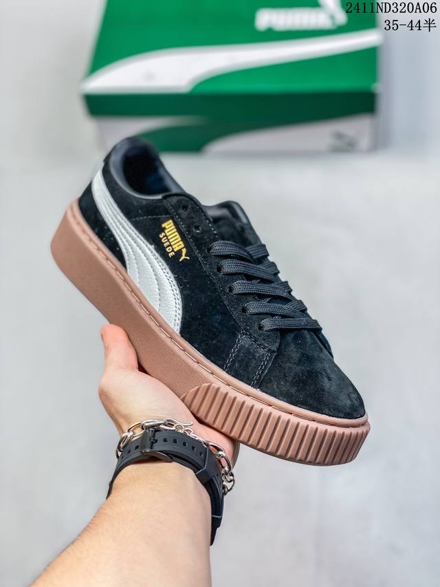 特价 彪马 蕾哈娜FENTY x PUMA Creeper Phatty 全新联名鞋款运动鞋 男女款板鞋，采用品牌标志性的麂皮、厚底设计，搭配刚性橡胶 Cree