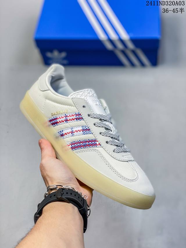 特价 纯原LW版 Adidas Originals Gazelle Indoor 防滑低帮T头德训鞋 GZ复古系列 白粉红 草莓熊 IF1 9 纯原大厂LW工厂