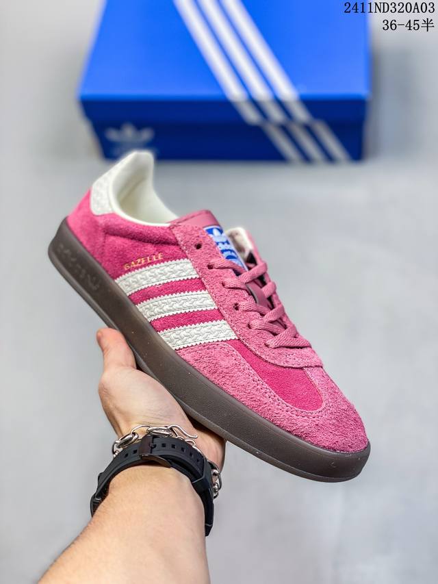 特价 纯原LW版 Adidas Originals Gazelle Indoor 防滑低帮T头德训鞋 GZ复古系列 白粉红 草莓熊 IF1 9 纯原大厂LW工厂