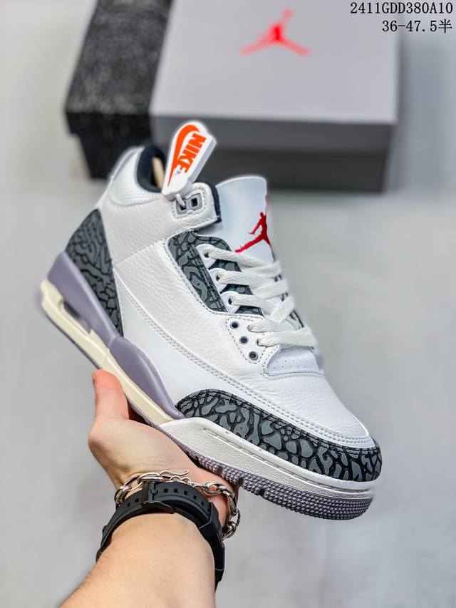 Air Jordan 3 AJ3灰水泥 白灰 男子休闲复古 CT8532-106 尺码：36-47.5半 编码：11GDD380A10