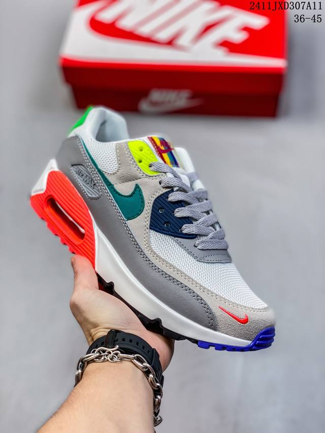 公司级 耐克 Nike Air Max 90 NRG 运动小气垫日常运动鞋 厚底增高板鞋 融合经典设计线条和丰富材质，沿袭元年款经典元素，焕新演绎出众外观，整体