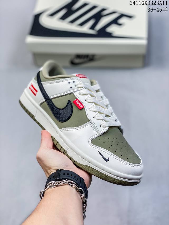 海外爆款限量发售！公司级 Nike SB Dunk Low“北面联名 灰猪八藏蓝勾” 周年高端定制 低帮休闲板鞋 定制鞋盒 大厂纯原品质出货 超高清洁度 皮料切