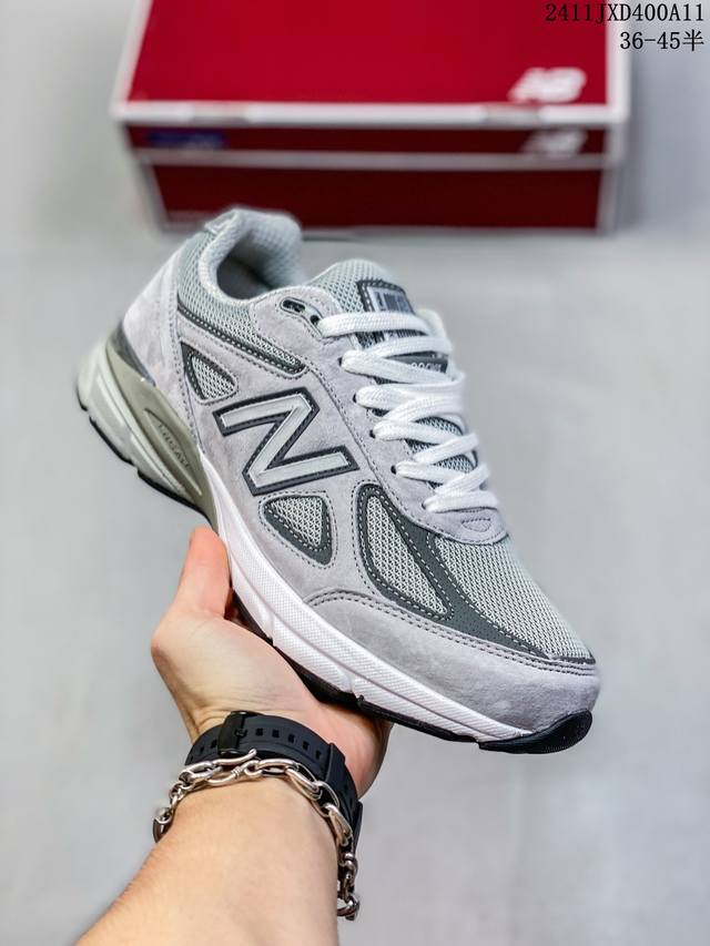 New Balance 新百伦 男女鞋真标半码制，原楦原纸版开发版型，采用固色猪巴革组合网眼织物鞋面材质，中底搭载全掌 FuelCell缓震科技，独立开发4层组