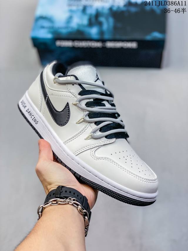 公司级真标带半码！ 乔丹Air Jordan 1 Low AJ1 WH 乔1 绑绳绑带系列 Supreme联名 低帮复古文化休闲运动篮球鞋。凭借出色的性能和吸睛