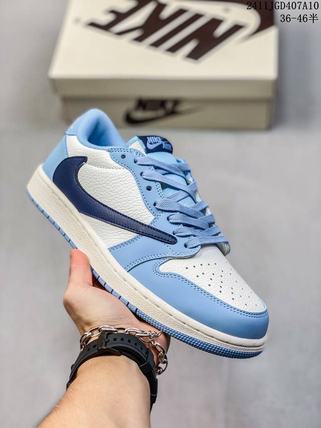 Travis Scott x Jordan Air Jordan 1 Low OG Medium Olive AJ1倒钩8.0 低帮 复古篮球鞋 男女同款 尺码