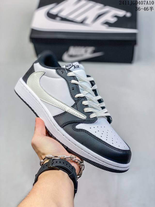 Travis Scott x Jordan Air Jordan 1 Low OG Medium Olive AJ1倒钩8.0 低帮 复古篮球鞋 男女同款 尺码