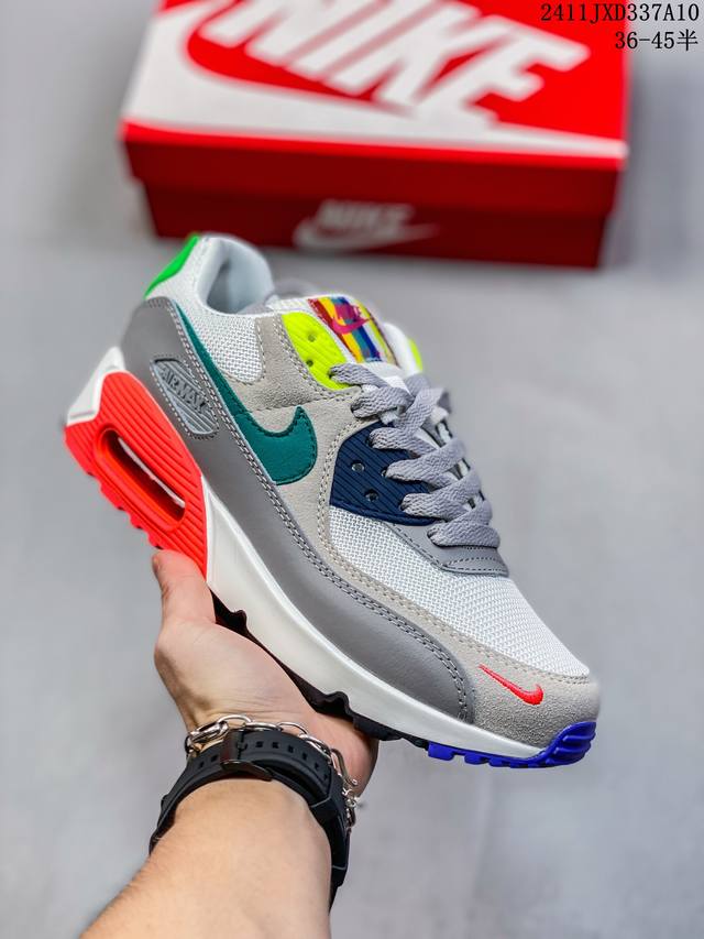 公司级Nike Air Max 90初代系列低帮复古气垫百搭休闲运动慢跑鞋 尺码：36-45半 36-40半 编码：11JXD337A10