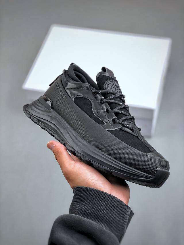 加拿大服饰品牌 加拿大鹅Canada Goose Glacier Trail Sneaker冰川越野系列低帮厚底轻量户外登山运动鞋“白黑”7785W 尺码：35