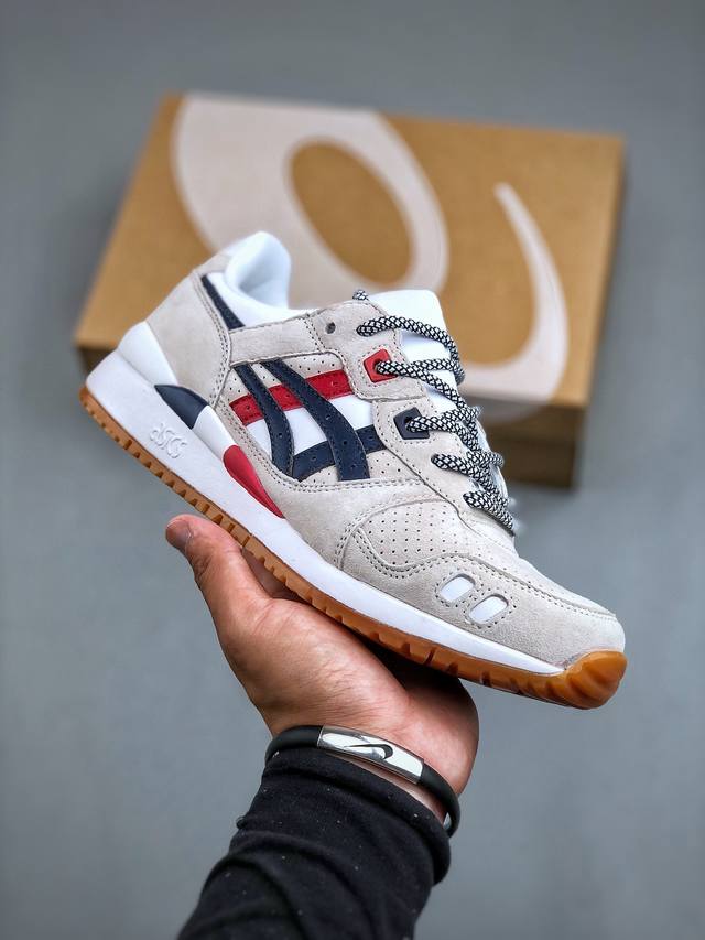 Asics Gel-Lyte III OG系列低帮经典复古休闲运动跑步鞋采用硬质牛剖革组合透气针织鞋面材质 升级EVA全新缓震中底部位科技组合耐磨橡胶外底片 简