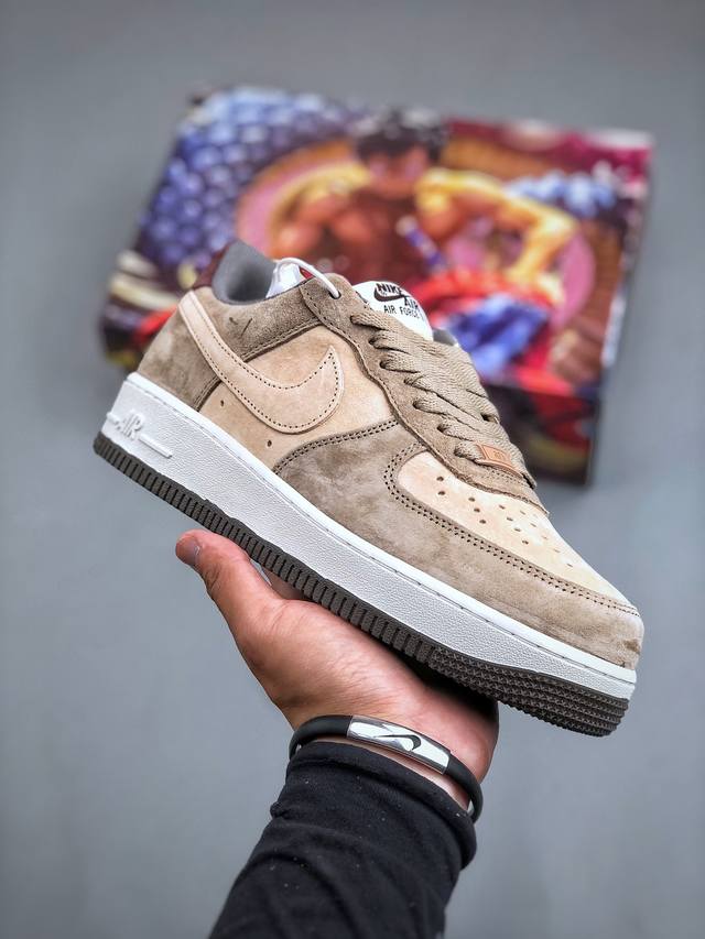 Nike Air Force 1 Low ’07 米黄 空军一号低帮休闲板鞋 原厂麂皮 原楦原纸板 纯正版型 正品NFC感应芯片 高清洁度 内置全掌气垫 尺码：