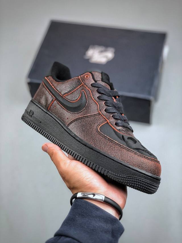 Nike Air Force 1 Low 万圣节酒红骷髅浮雕原楦头原纸板 打造纯正空军版型 #专注外贸渠道 全掌内置蜂窝气垫 #原盒配件 原厂中底钢印、拉帮完美