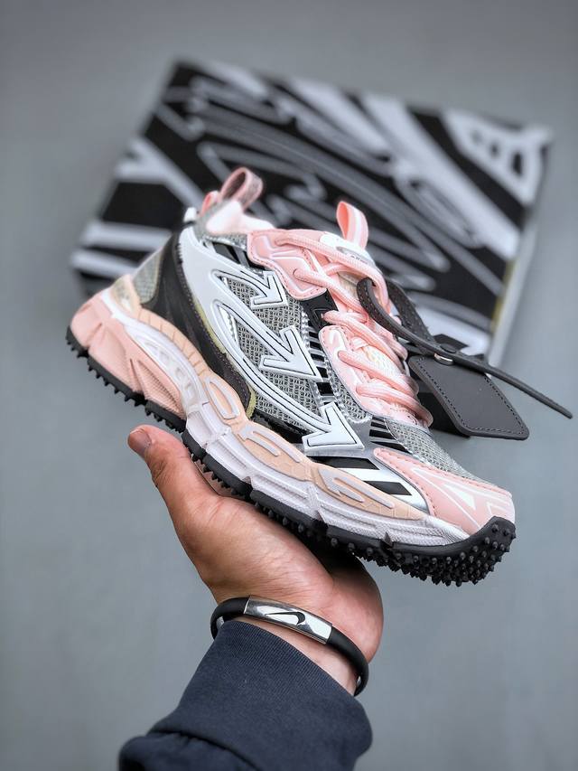 Off-White C O VirGil Abloh 人气单品 2024s OW最新款情侣款跑鞋百分百原盒正确版 原楦原纸板数据开发 4层分离大底 鞋面采用3d