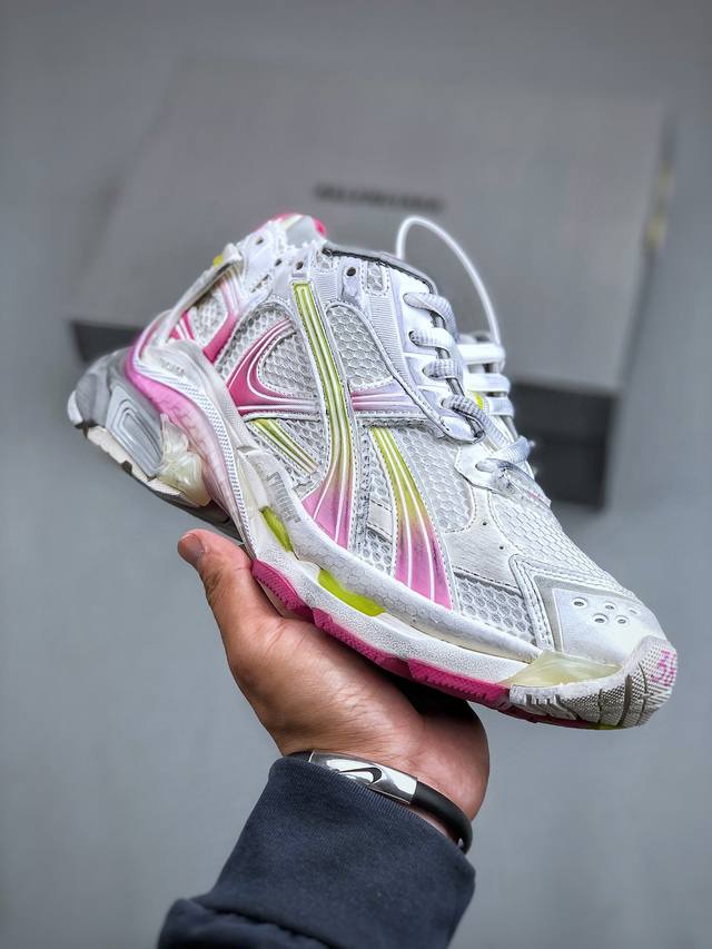 OK版本 巴黎世家BALENCIAGA Runner Sneaker 慢跑系列低帮复古野跑潮流姥爹风百搭休闲运动慢跑鞋男女鞋原版一致配件防尘袋及附送鞋带#全部采