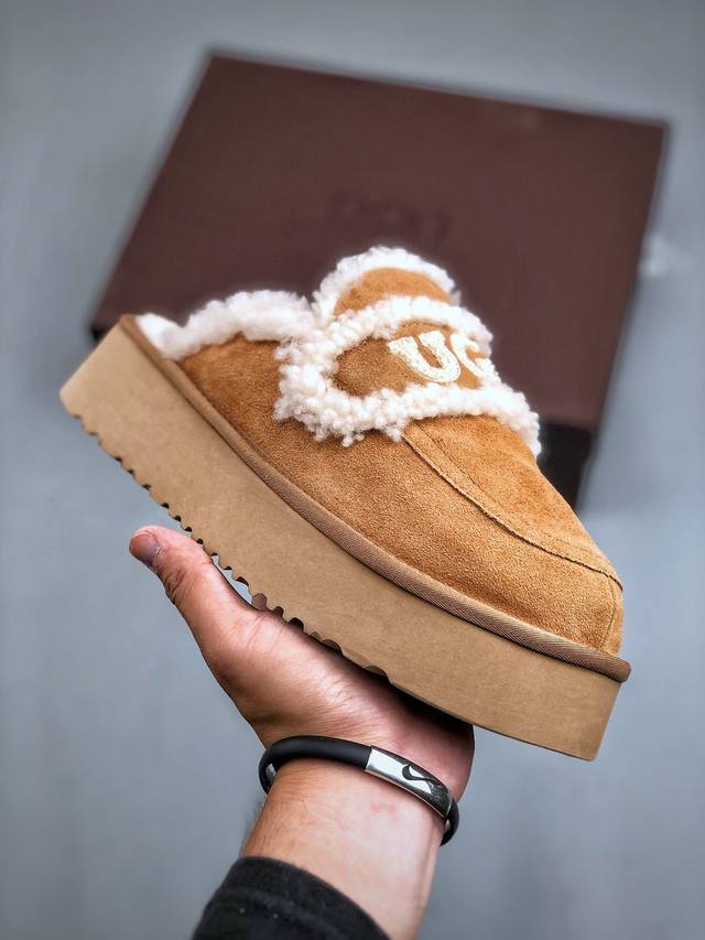 美国轻奢品牌UGG W Classic Coquette Clog Slipper II 科凯特2.0系列时尚居家穆勒风包头舒适保暖露跟厚底半拖鞋 尺码：35-