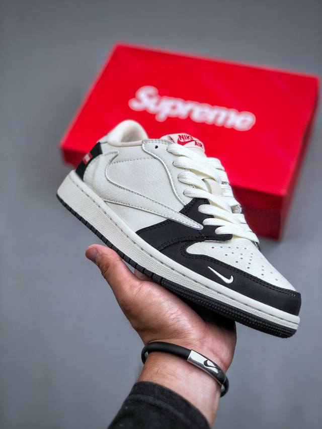 Travis Scott x Fragment Design x Air Jordan 1 Low OG SP AJ1 乔1 Supreme联名-黑白底 低帮文