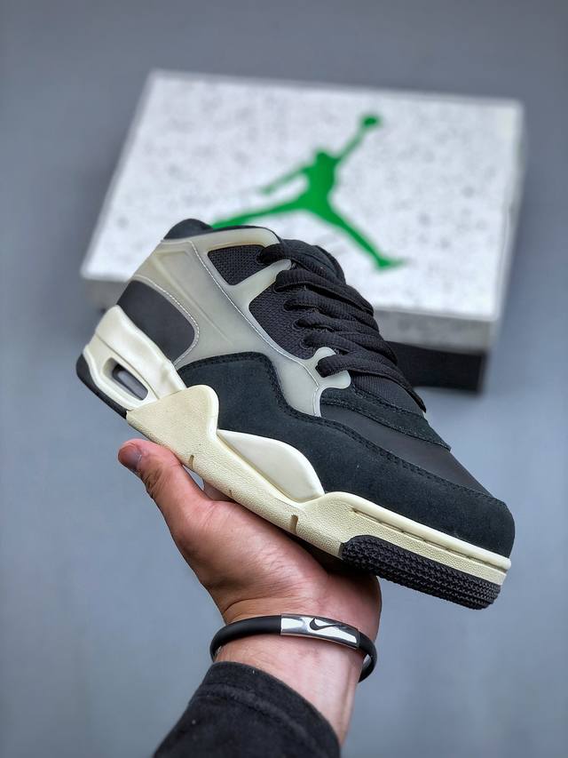 DT版本 Nigel Sylvester x Jordan Air Jordan 4 RM “Black Sail” AJ4低帮 复刻麂皮黑白职业 BMX 车手