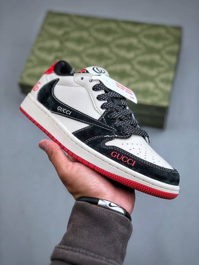 Travis Scott x Fragment Design x Air Jordan 1 Low OG SP AJ1 乔1 古驰联名-黑红脚趾 低帮文化休闲板