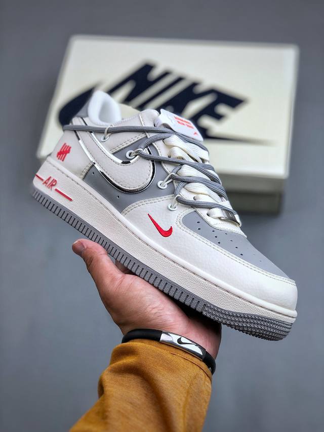 NIke Air Force 1 '07 Low “UN联名 米白银边抽绳”空军一号 低帮 运动鞋 休闲鞋 折边针车 工艺难度大 原楦头原纸板 原装鞋盒 定制五