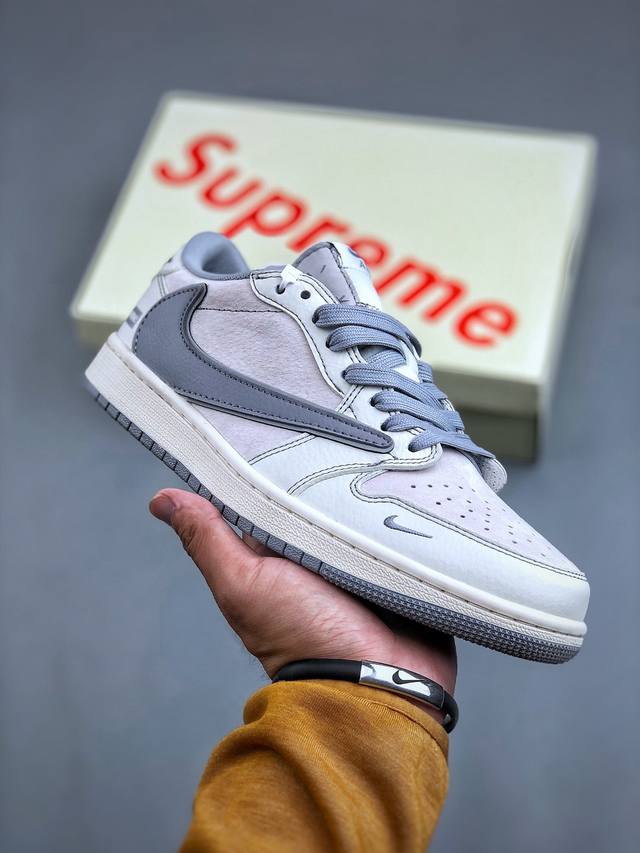 Travis Scott x Fragment Design x Air Jordan 1 Low OG SP AJ1 乔1 Supreme联名-猪八高贵灰 低