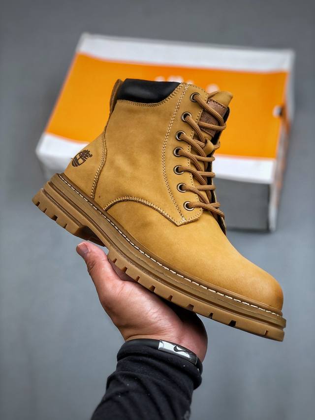 新货#Timberland添柏岚 天伯伦户外高帮休闲大黄靴系列 广东大厂品质 原盒原包装 24ss新款时尚潮流搭配 面料采用意大利顶级磨砂细纹牛皮 搭配防臭防腐