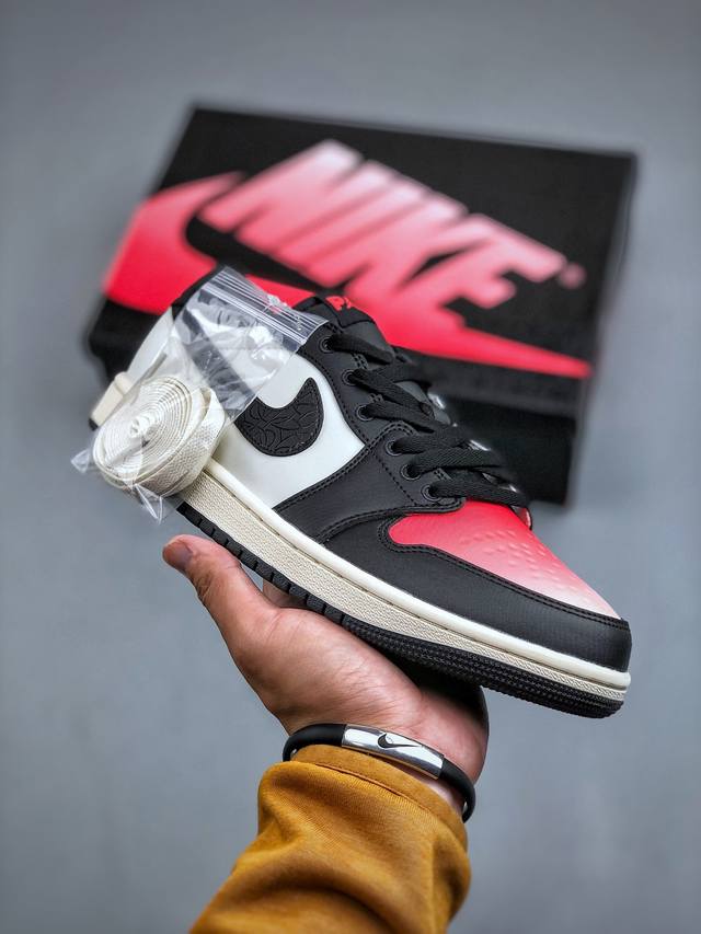 Air Jordan 1 Low AJ1 乔1渐变中国红 低帮文化休闲板鞋 同步官方配色 市场唯一独家头层皮打造 原鞋原档案开发 原厂皮料 原档冲孔鞋头 正确满