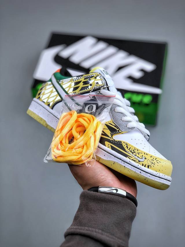 Division Street x Nike Dunk Low “What The Ducks Of A Feather”舒适 防滑耐磨低帮板鞋男款白黄 货号：