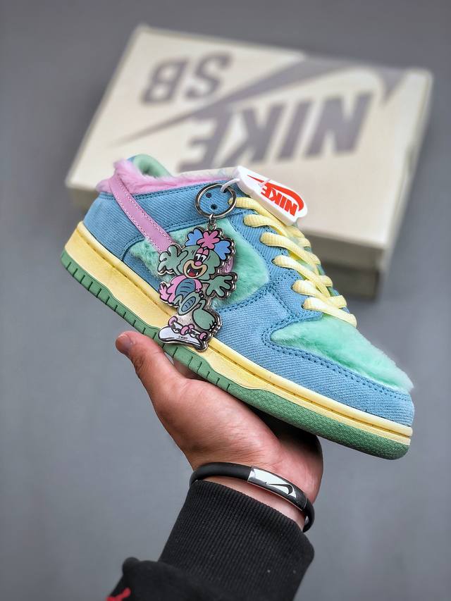 NIKE SB Dunk Low 蓝绿粉 独家版型蒸餾加工帶來的是更好的视觉和脚感体验 清洁度 电绣工艺 皮料切割干净无任何毛边 细节完美 货号: FN6040