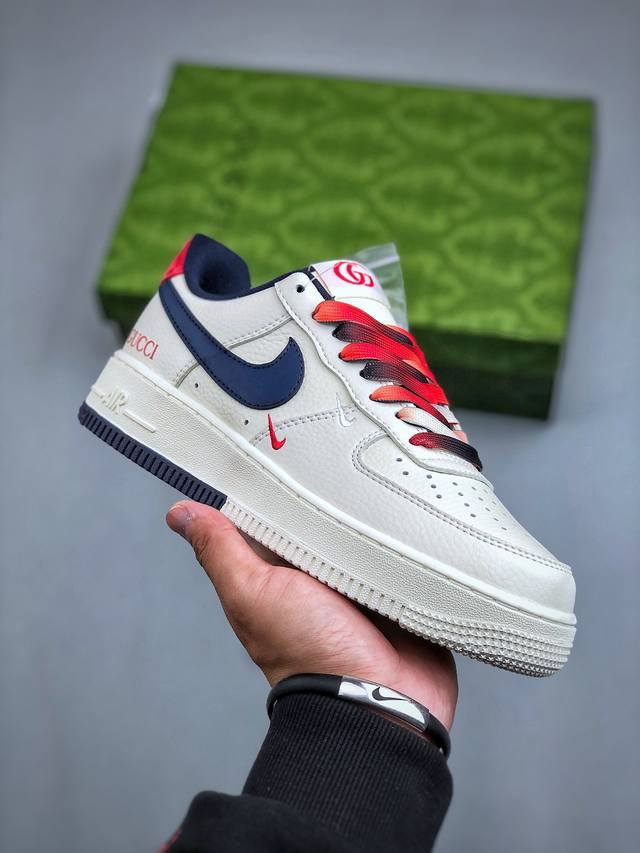 Nike Air Force 1‘07 Low 古驰联名-白蓝 空军一号低帮休闲板鞋 FV8106 361 白蓝色搭配红黑渐变鞋带高级感拉满尺码：36 36.5