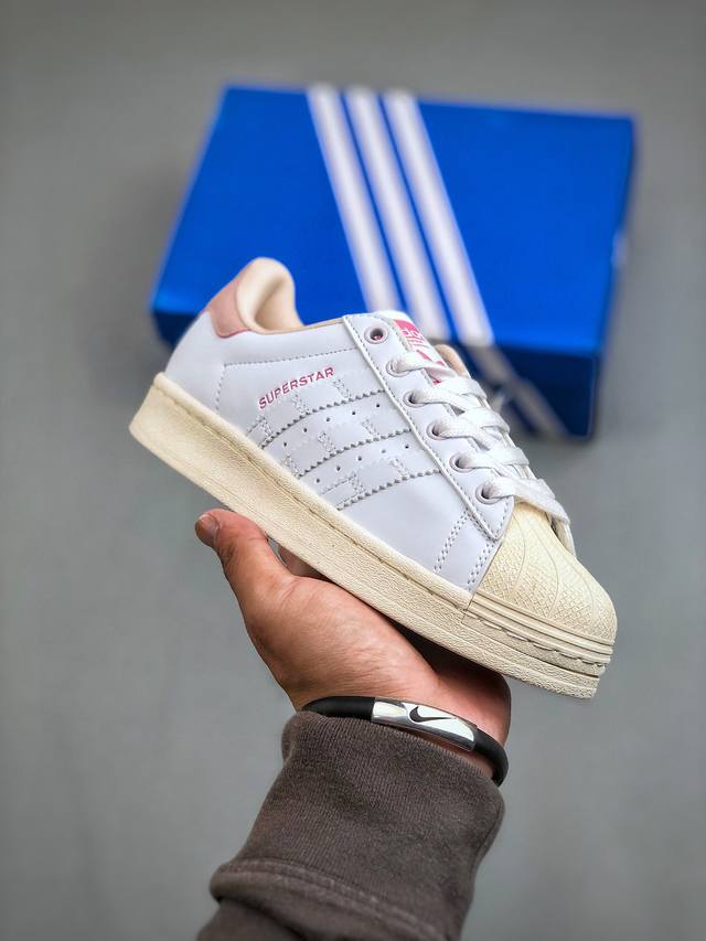 配件丢失扣10 Adidas Originals Superstar经典贝壳头系列低帮百搭休闲运动板鞋 IF1804 尺码：35-40 半