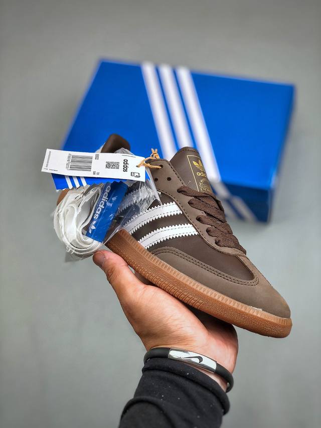 Adidas Originals Samba OG桑巴舞系列绅士德训足球风百搭低帮休闲运动板鞋 货号：IE6522 尺码36-45 半