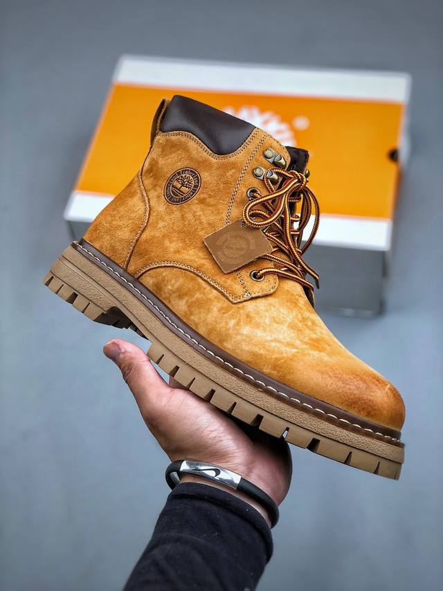 新货#Timberland添柏岚 天伯伦户外高帮休闲大黄靴系列 #广东大厂品质 原盒原包装 #24ss新款 时尚潮流搭配 面料采用意大利顶级磨砂细纹牛皮 搭配防