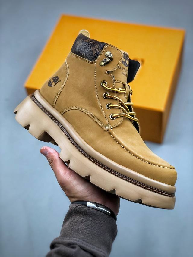 新货Lv x Timberland Lv联名添柏岚大黄靴 顶奢流量品牌与时代经典的结合之作 巴黎时装首秀 #代购专供品质 高弹Modern 外置防滑橡塑发泡超轻