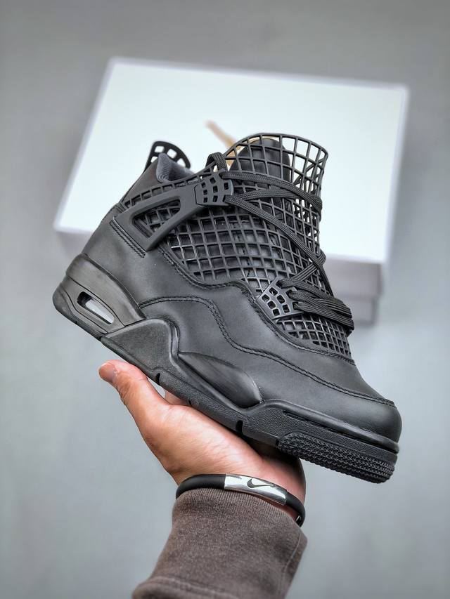 Nike Air Jordan 4 Net AJ4 乔4网格黑 复古篮球鞋 FV7251-001 尺码：36-47.5 半