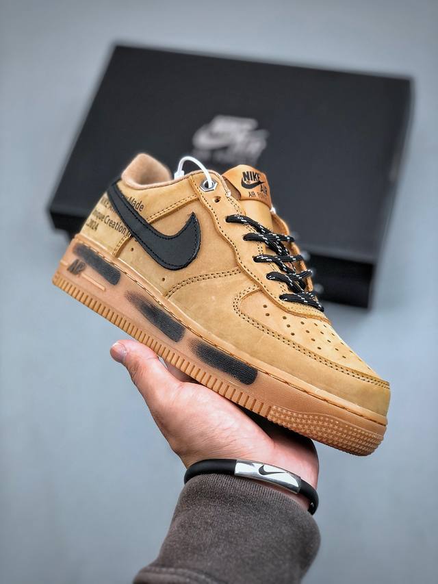 Nike Air Force 1 空军一号 低帮 休闲板鞋 新年主题 虎年限定 虎纹 暗纹 火焰 特殊鞋带 小麦色 官方同步 原装级别 原楦头原纸板 打造纯正空