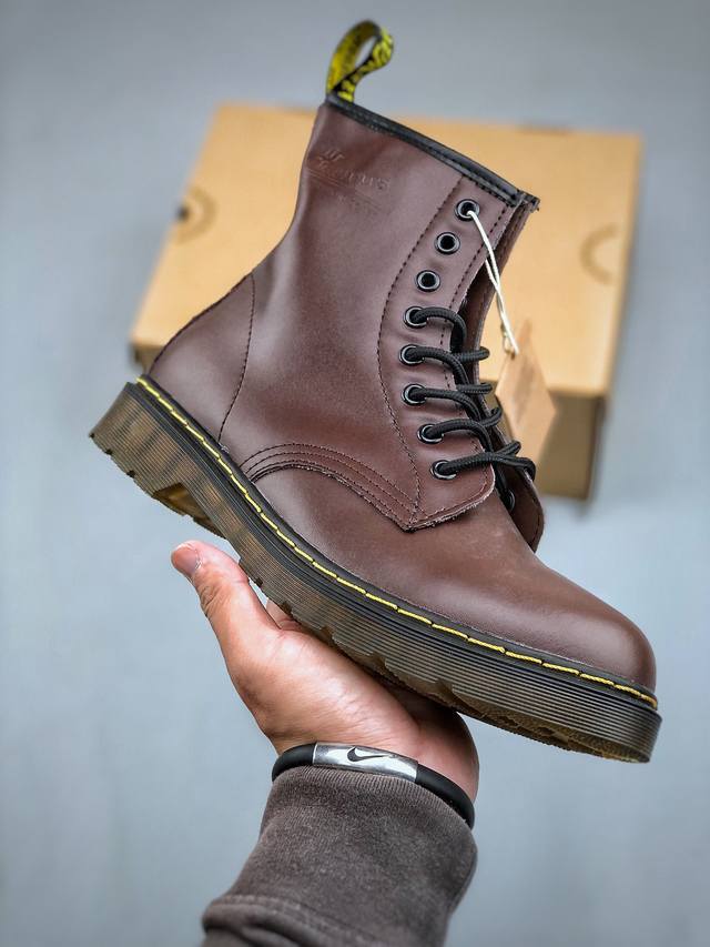 著名工鞋品牌-马汀博士Dr. Martens Bex 8-Eye Boot 1460系列复古八孔系带全皮马丁靴 尺码：36-45