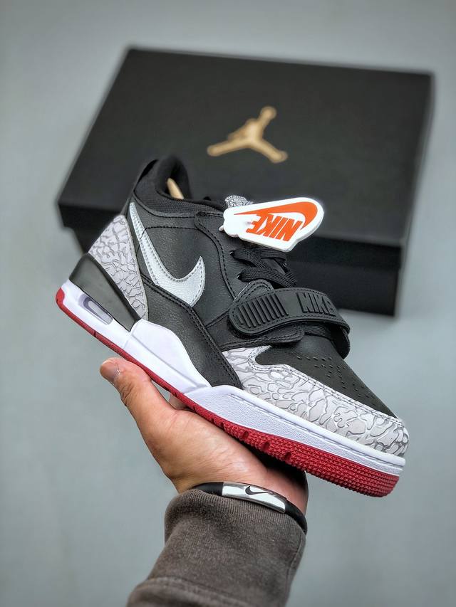 Nike Air Jordan Legacy 312 黑灰红它的名字就展现出它所包含的鞋款元素，312 分别对应了 Air Jordan 3、Air Jorda