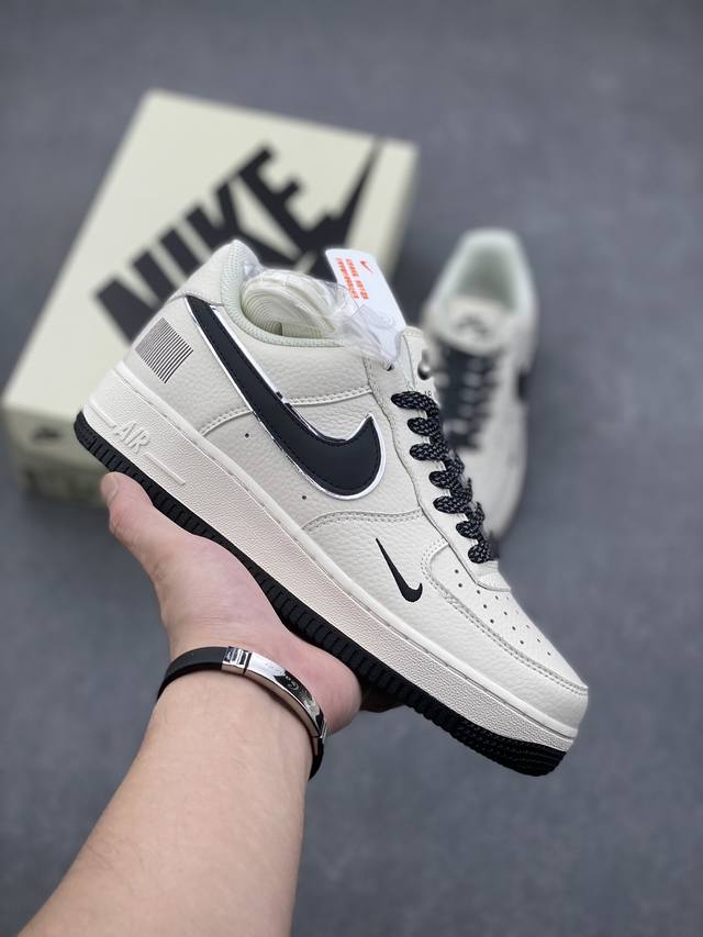 官方同步ID定制 原装版本 Nike Air Force 1 Low '07 “二维码”米黑满天星低帮空军一号休闲板鞋 定制皮料 3M反光 原楦原纸板 纯正版型